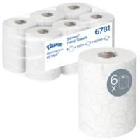 Kleenex Ultra Slimroll Hand Towels Rolled White 2 Ply 6781 6 Rolls of 100 m