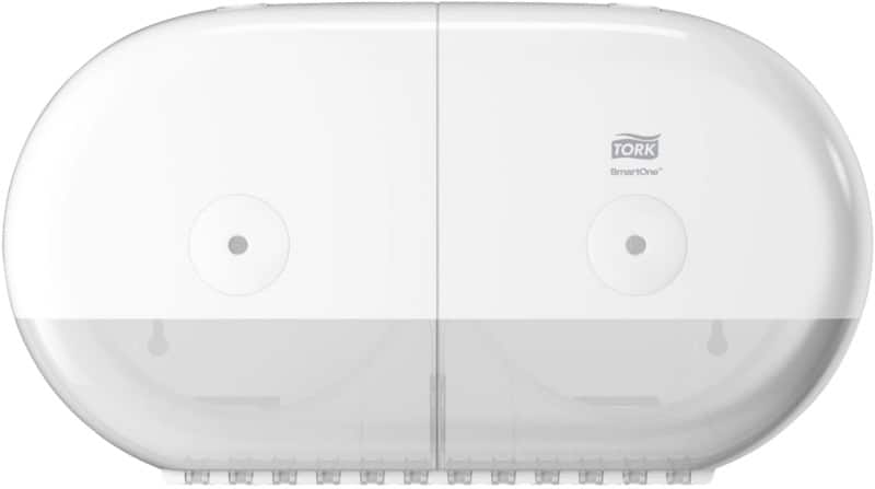 Tork SmartOne® Twin Mini Toilet Roll Dispenser White T9 High Capacity Elevation Range 682000