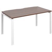 Dams International Rectangular Single Desk with Walnut Melamine Top and White Frame 4 Legs Adapt II 1400 x 800 x 725mm