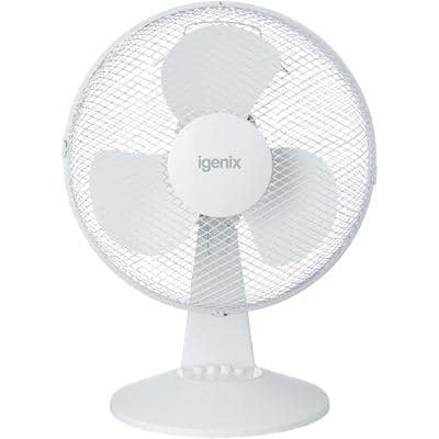 igenix Desk Fan MM30135 40 W 12 inch White 1 Speed Settings 34 x 22.5 x 47 cm