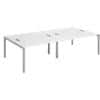 Dams International Rectangular Double Back to Back Desk with White Melamine Top and Silver Frame 4 Legs Connex 2800 x 1600 x 725mm