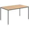 Dams International Rectangular Meeting Room Table with Oak Coloured MFC Top and Graphite Frame Flexi 1400 x 800 x 725 mm