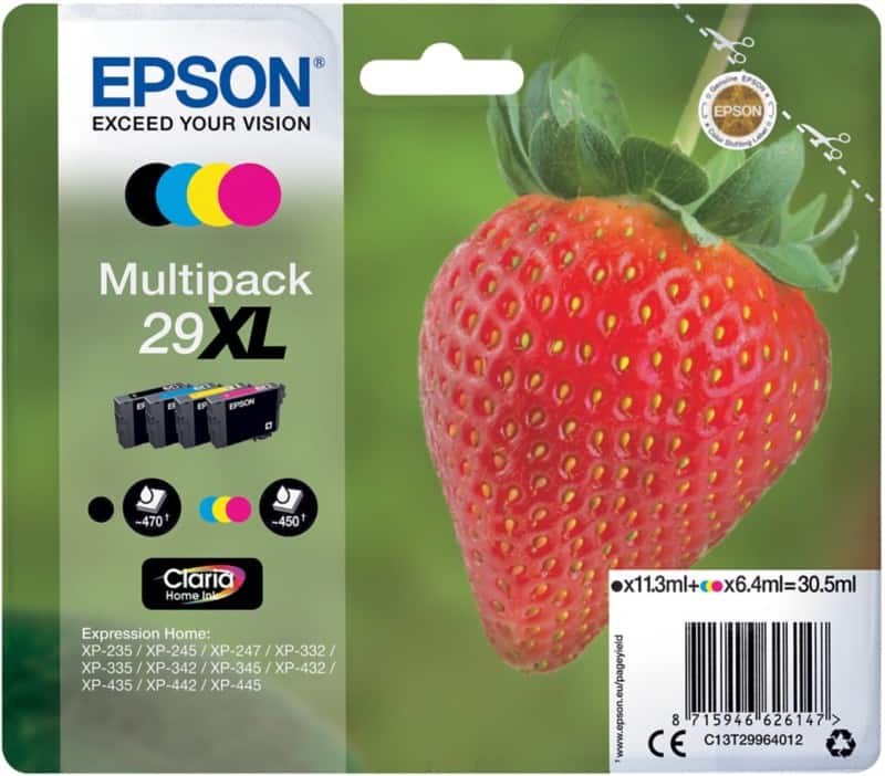 Epson 29XL Original Ink Cartridge C13T29964012 Black& 3 Colours Multipack Pack of 4