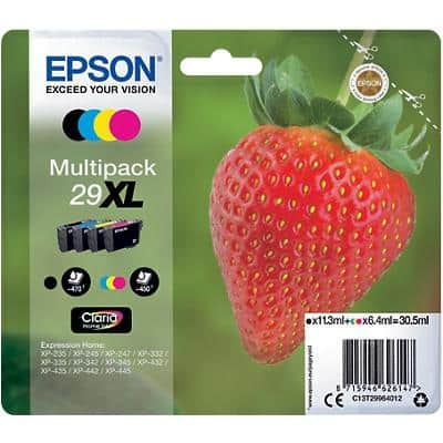 Epson 29XL Original Ink Cartridge C13T29964012 Black& 3 Colours Multipack Pack of 4