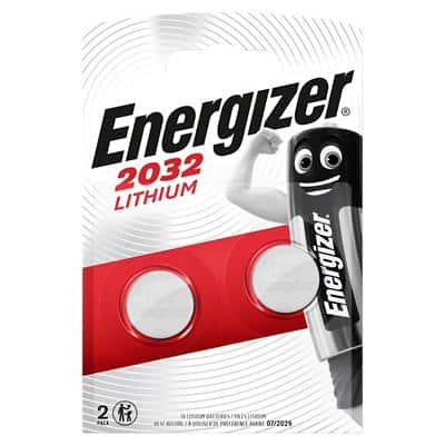 Energizer Button Cell Batteries CR2032 3V Lithium Pack of 2