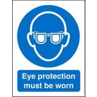 Mandatory Sign Eye Protection Must Be Worn Vinyl Blue, White 30 x 20 cm