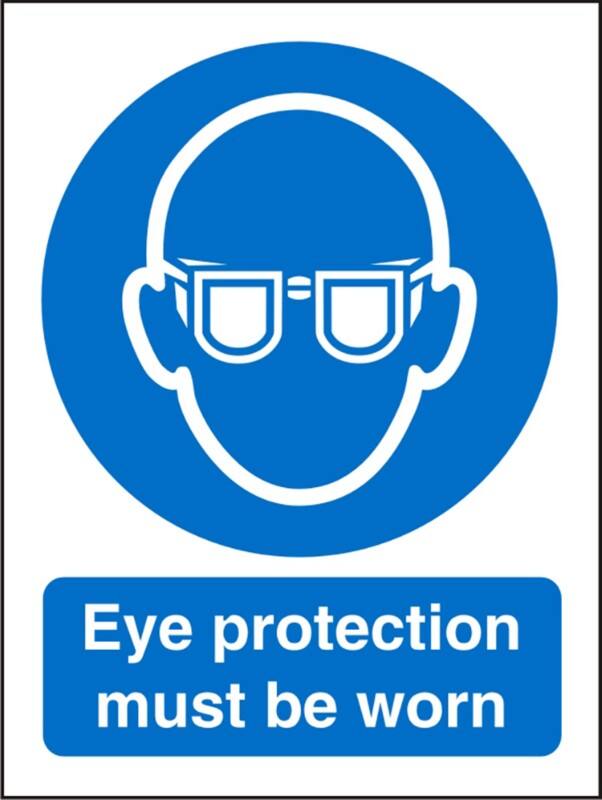 Mandatory Sign Eye Protection Must Be Worn Adhesive Plastic 30 x 20 cm
