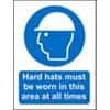 Mandatory Sign Hard Hats in Area At All Times Plastic 30 x 20 cm