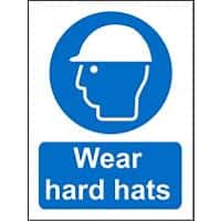 Mandatory Sign Wear Hard Hats Plastic 20 x 15 cm