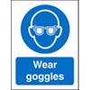 Mandatory Sign Wear Goggles Vinyl 30 x 20 cm