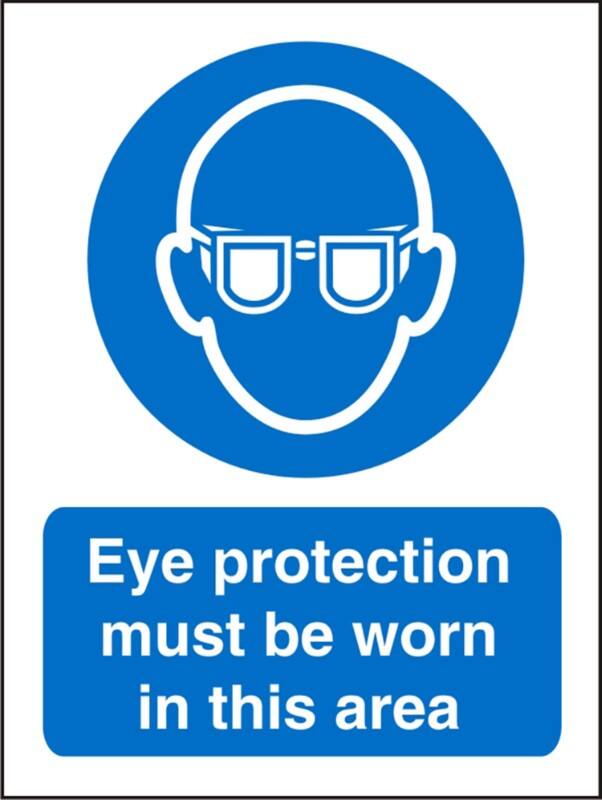 Mandatory Sign Eye Protection in This Area Adhesive Vinyl 30 x 20 cm