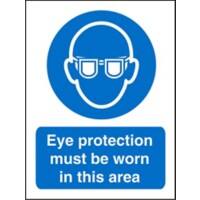 Mandatory Sign Eye Protection  in This Area Adhesive Vinyl 30 x 20 cm