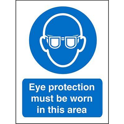Mandatory Sign Eye Protection in This Area Plastic 20 x 15 cm