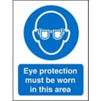 Mandatory Sign Eye Protection in This Area Adhesive Plastic 30 x 20 cm