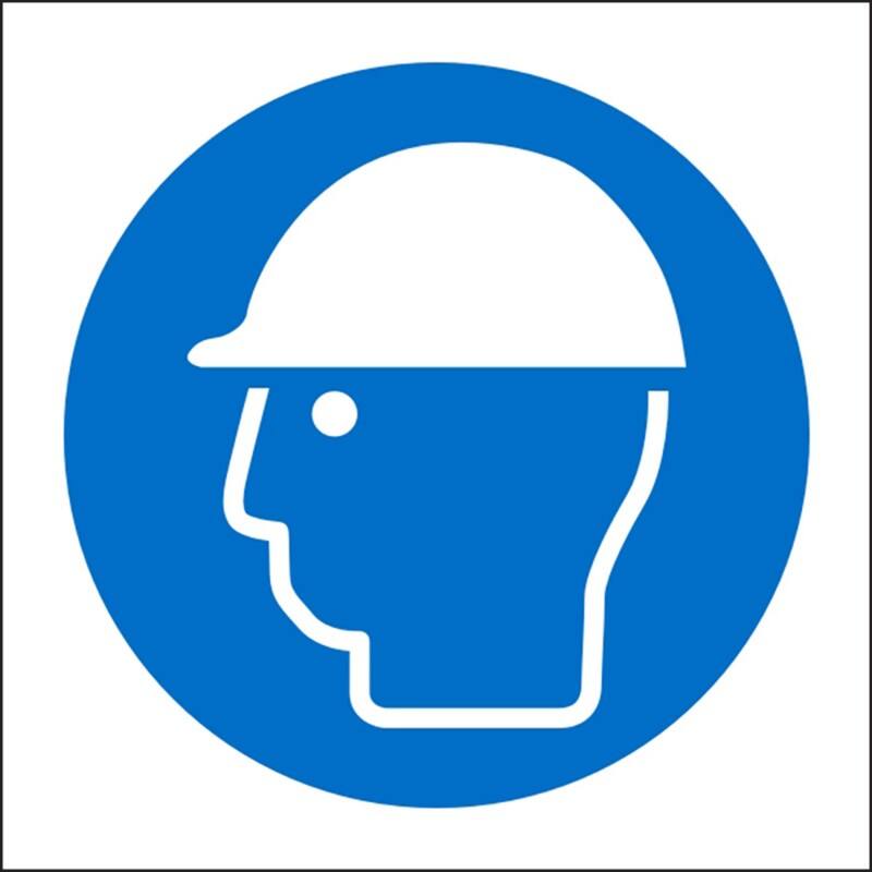 Mandatory Sign Hard Hats Adhesive Vinyl 15 x 15 cm