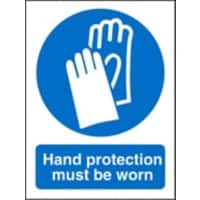 Mandatory Sign Hand Protection Must Be Worn Plastic 30 x 20 cm