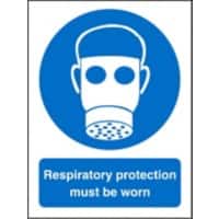 Mandatory Sign Respiratory protection must be worn Adhesive Plastic 30 x 20 cm