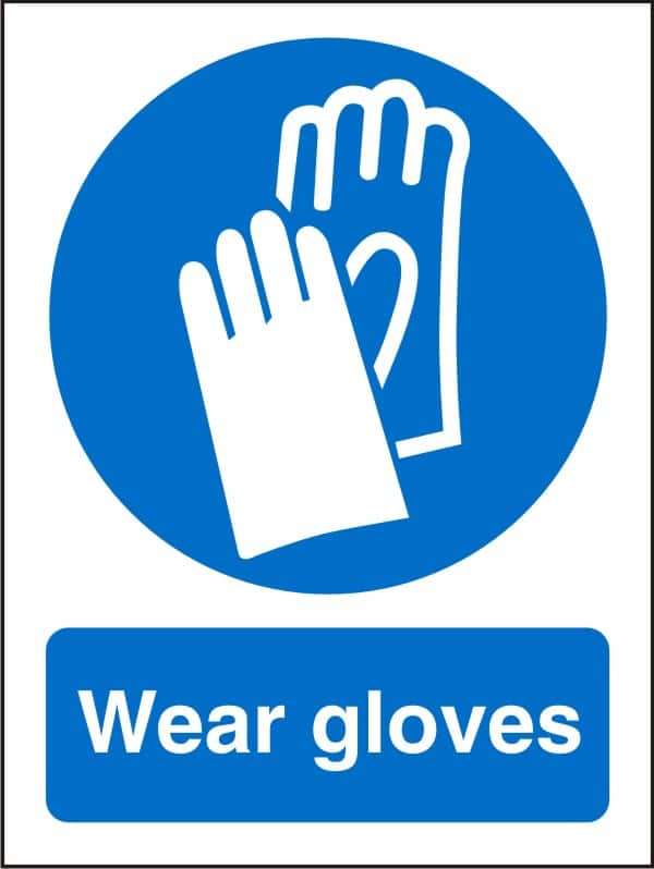 Mandatory Sign Gloves Adhesive Vinyl 20 x 15 cm