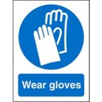 Mandatory Sign Gloves Adhesive Plastic 20 x 15 cm
