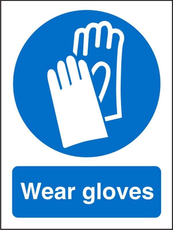 Mandatory Sign Gloves Adhesive Plastic 30 x 20 cm