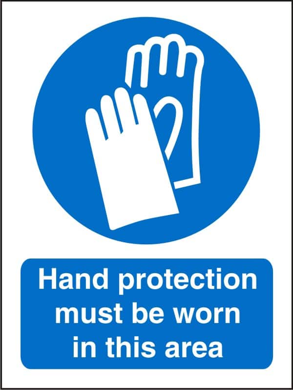 Mandatory Sign Hand Protection Adhesive Vinyl 20 x 15 cm