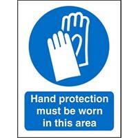 Mandatory Sign Hand Protection Worn in This Area Vinyl 30 x 20 cm