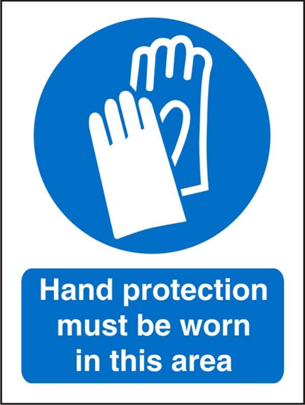 Mandatory Sign Hand Protection Adhesive Plastic 20 x 15 cm