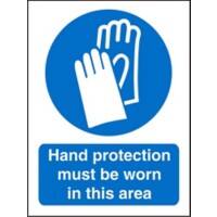 Mandatory Sign Hand Protection Adhesive Plastic 20 x 15 cm