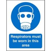 Mandatory Sign Respirators vinyl 30 x 20 cm