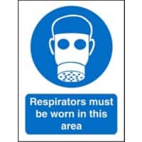 Mandatory Sign Respirators Adhesive Plastic 20 x 15 cm