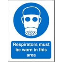 Mandatory Sign Respirators Adhesive Plastic 30 x 20 cm