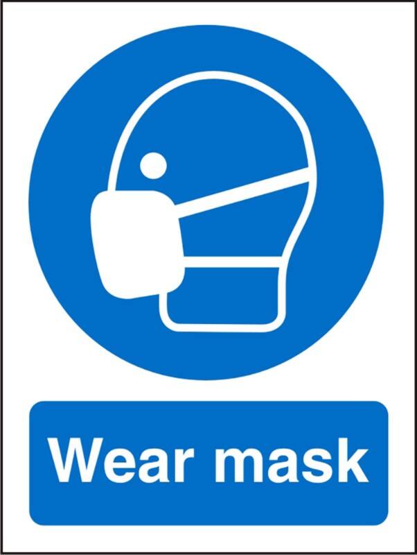 Mandatory Sign Mask Adhesive Vinyl 20 x 15 cm