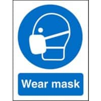 Mandatory Sign Mask Vinyl Blue, White 20 x 15 cm