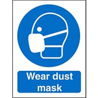 Mandatory Sign Wear Dust Mask Vinyl Blue, White 20 x 15 cm