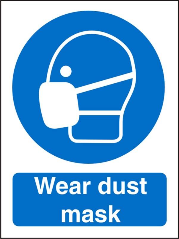 Mandatory Sign Wear Dust Mask Adhesive Vinyl 30 x 20 cm