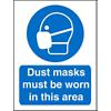 Mandatory Sign Dust Mask Must Be Worn In This Area Vinyl Blue, White 20 x 15 cm