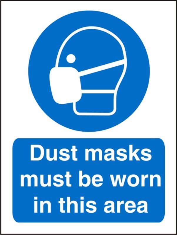Mandatory Sign Mask Must Be Worn In This Area Adhesive Vinyl 30 x 20 cm
