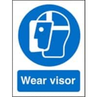 Mandatory Sign Visor vinyl Blue, White 30 x 20 cm