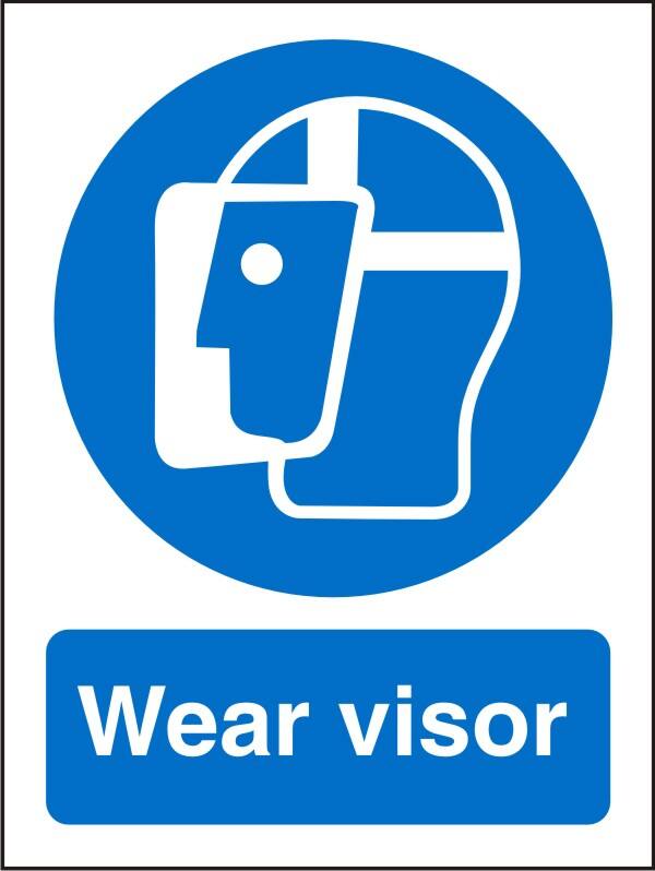 Mandatory Sign Visor Adhesive Plastic 20 x 15 cm