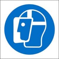 Mandatory Sign Face Shield Adhesive Vinyl 20 x 20 cm
