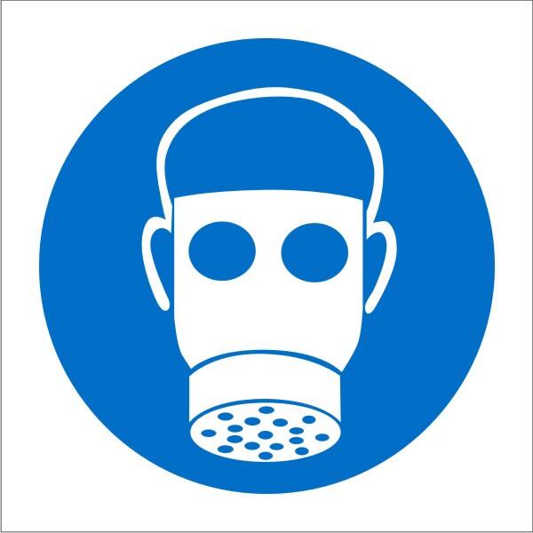 Mandatory Sign Respirators Adhesive Plastic 15 x 15 cm