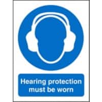 Mandatory Sign Hearing Protection Adhesive Vinyl 30 x 20 cm