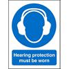 Mandatory Sign Hearing Protection Plastic Blue, White 30 x 20 cm