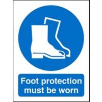 Mandatory Sign Foot Protection Must Be Worn Plastic 30 x 20 cm