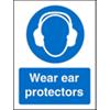 Mandatory Sign Wear Ear Protectors Plastic Blue, White 30 x 20 cm