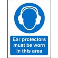 Mandatory Sign Ear Protectors in this Area Adhesive Vinyl 20 x 15 cm