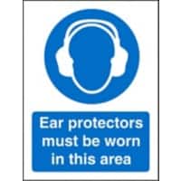 Mandatory Sign Ear Protectors in this Area Vinyl 30 x 20 cm