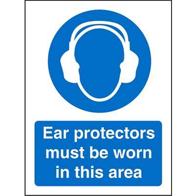 Mandatory Sign Ear Protectors in this Area Plastic 20 x 15 cm