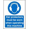 Mandatory Sign Ear Protectors With This Machine Vinyl 30 x 20 cm