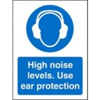 Mandatory Sign High Noise Adhesive Plastic 20 x 15 cm